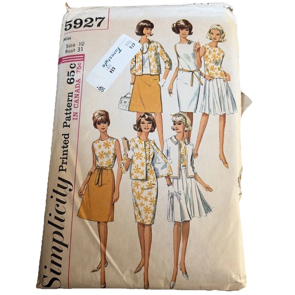 Simplicity Vintage Sewing Pattern 5927 Misses Blouse Skirt Jacket Size 10 Uncutβ
